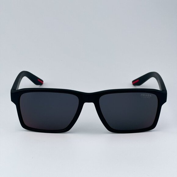 Prada Linea Rossa PS05YS 1BO10A BRAND NEW Sunglasses Matte Black Grey Red Unisex - Picture 4 of 10